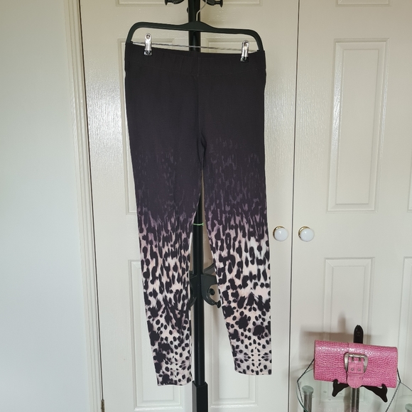 Witchery Pants - WITCHERY Activewear Pants Dark Grey Beige Leopard Print Size 12 Stretchy Pants